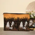 Halloween spook print cosmetische tas detailweergave, handige make-up opbergtas. - 04