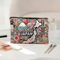 Japan stijl canvas cosmetisch tasje etui multifunctionele draagbare opslagtas voor reizen. - Japanse Print