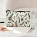 Grande trousse de maquillage arbre de Noel en polyester pour voyage et rangement. - Noir et Rouge (02)