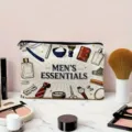 Trousse de toilette voyage en toile fermeture éclair design rétro barbier essentiels hommes - Style Essentiels Homme (01)