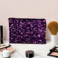 Purple glitter makeup bag portable cosmetic storage pouch for travel daily use makeup tools - Purple Starry Style / Purple Glitter (01)