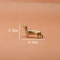 Solid brass dachshund figurine mini miniature sculpture home decor desktop ornament gift - Hound Style / Brass Gold