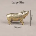 Statuetta maiale ottone scultura animale antica rame animale da te decorazione detail - Grande Maiale della Fortuna / 50x32mm