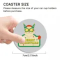 Cute Christmas cartoon car cup coaster anti-slip silicone mat 7cm universal interior decor - 1 Piece / Santa Claus (7cm05)