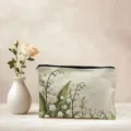 Floral print cosmetic bag portable polyester makeup pouch stationery storage bag - 05
