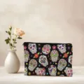 Bloemige schedel print cosmetische tas waterdichte make-up opbergpouch voor dagelijks. - Schedel Print