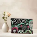 Halloween gothic style makeup bag portable cosmetic storage pouch black zipper purse - 03