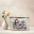 Draagbare canvas make-up tas met schattig verpleegsterontwerp ideaal voor dagelijkse opslag en reizen. - Stijl 02