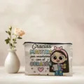 Canvas cosmetische tas etui leraar waardering cadeau schattig cartoon grafisch ontwerp. - Stijl 01