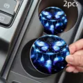 2pz sottobicchieri per auto farfalla blu tappetino antiscivolo in silicone per tazza - Farfalla Blu Acchiappasogni