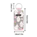 Neoprene lipstick holder keychain with cute angel dog print portable makeup bag charm - Angel Dog