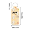 Cute neoprene lipstick holder keychain with cute angel cat print, portable lip balm sleeve. - Angel Cat