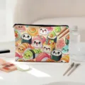 Schöne Kawaii Sushi Print Reißverschluss Kosmetiktasche, tragbare Reise Make-up Tasche Damen. - Cartoon Sushi Muster (05)