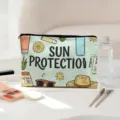 Nahaufnahme Detail der bunten Sommer Sonnenschutz Print Kosmetik Reissverschluss Reise Tasche. - Sommer-Sonnenschutz Muster (04)