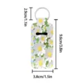 Oil painting daisy lipstick holder keychain, cute bag pendant and portable makeup case accessory. - Oil Painting Daisy (09)