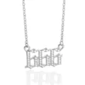Angel number 666 diamond necklace variant, fashion luxury silver pendant jewelry gift. - Angel Number 666 / Steel