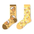 Bier Muster Baumwolle Mittelsocken, lässiges AB-Seiten-Design, bequeme Alltagsmode für den Frühling. - Einheitsgröße (35-43) / Stil 1120 (Weiß Großer Bierkrug)