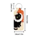 Cute black cat neoprene lipstick holder keychain portable makeup pouch bag charm pendant - Cat Style 01