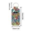 Neoprene lipstick holder keychain with colorful mandala pattern, portable chapstick cover bag charm. - Colorful Mandala Pattern (04)