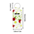 Floral lipstick sleeve keychain with ladybug pattern, portable lip balm holder pendant for bags. - Green Ladybug Daisy Style (02)