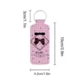 Pink plaid lipstick holder keychain with cute bow print, durable neoprene protective cover. - Plaid Rosette Bow (05)