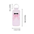 Pink gingham lipstick holder with bow and keychain, neoprene lip balm sleeve bag. - Pink Plaid Black Bow (07)