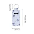 Blue plaid bow print neoprene lipstick holder cover with keychain for daily use details. - Blue Plaid Bow (10)