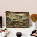 Vintage US historic travel theme cosmetic bag, retro train and monument design makeup pouch. - Statue of Liberty Commemorative (02)