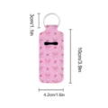 Pink bow heart neoprene lipstick holder keychain cute portable lip balm sleeve with ring. - Pink Heart Bow (03)