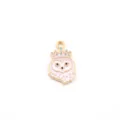 Gold alloy enamel crown owl pendant charming DIY jewelry accessory for cute handmade crafts. - Crown Owl