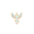 Gold alloy enamel bird pendant charm light blue DIY jewelry making accessory crafting - Phoenix