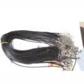 Black 2mm waxed cord necklace bulk with lobster clasp, DIY jewelry making supplies wholesale. - 2.0mm / Black