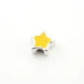 DIY silberne Sternform Charm Perle mit gelber Emaillierung für handgemachten Schmuck. - Gelb
