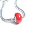 Perle acrylique imitation turquoise grand trou avec chaîne serpent pour bijoux DIY. - Rouge