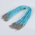 Hellblaue 2mm gewachste Kordel Halskette mit Karabinerverschluss für DIY Schmuck. - 2.0mm / Seeblau
