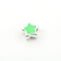 DIY stern geformte lose Perle silberfarben mit gruener Emaile fuer Armband Schmuckherstellung - Grün