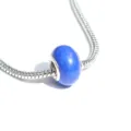 Perle en acrylique craquelée bleue sur chaîne serpent argentée pour bijoux DIY. - Bleu foncé
