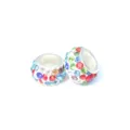 Cuentas de gran agujero con pedrería de colores para pulseras de abalorios DIY accesorios - Blanco Multicolor