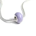 DIY perle trouée en acrylique imitation turquoise craquelée violette avec chaîne serpent argentée. - Gris