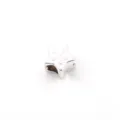 Silberner Stern CCB Großloch Perle 10mm weiße UV Emaille Anhänger für DIY Schmuck Zubehör. - Weiß