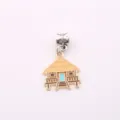 Enamel Tropical Beach Hut Charm Pendant for DIY Bracelet Necklace Jewelry Making Accessory - House