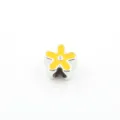 DIY gelbe Emaillierte Blume Großes Loch Perle 10mm Metall Abstandshalter Charm für Armband - Gelb