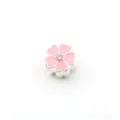 Silberner Blumen-Perlen-Charm mit rosa Emaillierung und Kristall für DIY-Armbänder. - Blume / Rosa