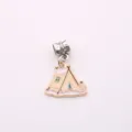 DIY enamel tent snowman charm silver tone alloy pendant for bracelet making jewelry 1pc - Tent