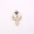 DIY blue enamel phoenix alloy pendant charm for bracelet necklace jewelry making craft - Phoenix