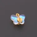 DIY butterfly pendant charm with iridescent wings and gold alloy accent for jewelry making - Iridescent Butterfly Charm