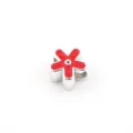 10mm rote Blume Großlochperle silberfarbene CCB Abstandshalter Perle für DIY Schmuck Armband - Rot