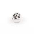 DIY silberne CCB Großloch Perle mit schwarzem Baummotiv, 10mm Schmuck Zwischenperle. - Schwarz