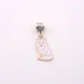 DIY enamel alloy charm pendant cute white wolf fox animal jewelry for bracelet necklace - Wolf