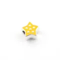 Gelber Stern Metall Perle mit grossem Loch fur DIY Schmuck und Armband Zubehoer 10mm - Gelb